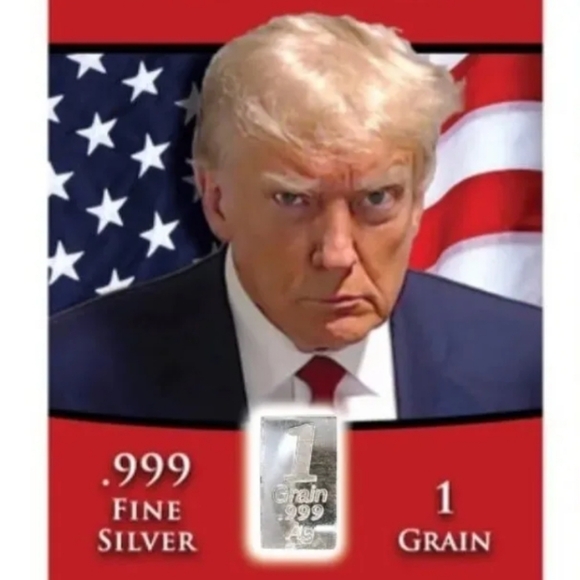 SALE 25pc Donald J Trump MAGA MUGSHOT .999 1 Grain Silver Bar Collector Cards - Picture 3 of 4